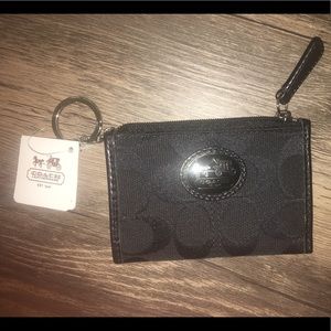 Coach card holder with key ring